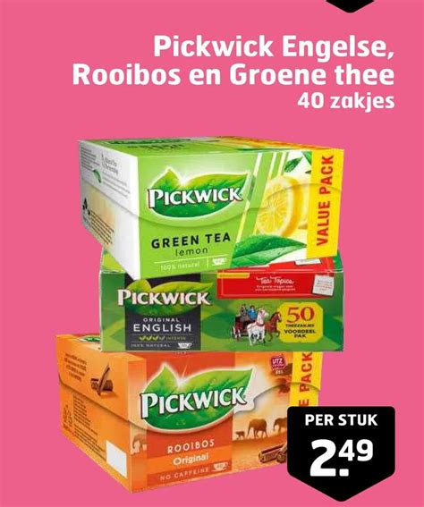 Pickwick Engelse Rooibos En Groene Thee Aanbieding Bij Trekpleister