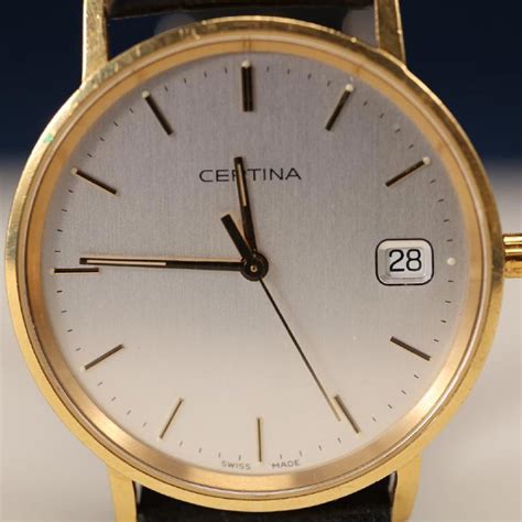 Certina Armbandsur 18 K Guld Quartz Safirglas Datum Auktion