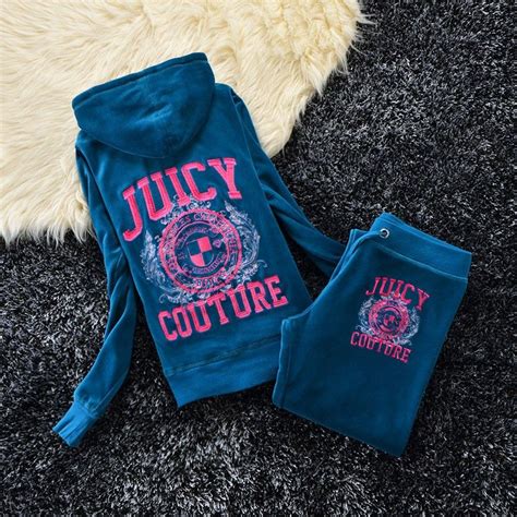 Juicy Couture Los Angeles Logo Velour Tracksuit 6036 2pcs Women Suits