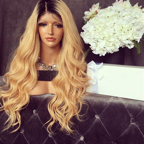 Honey Blonde Lace Front Wig Glueless Full Lace Wigs Human Hair Ombre