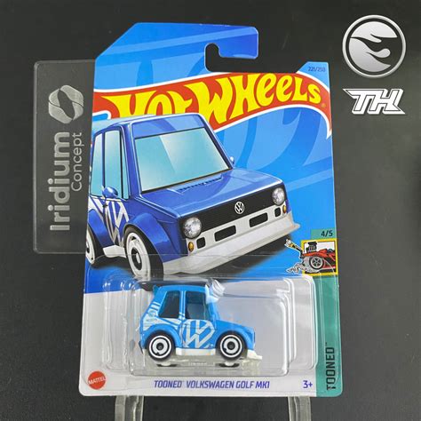 Jual Hot Wheels Tooned Volkswagen Golf MK1 THR Treasure Hunt Biru Muda