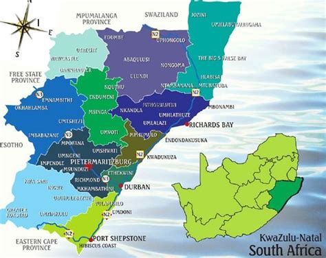 Kzn Municipalities Map Municipality Kwazulu Natal Map