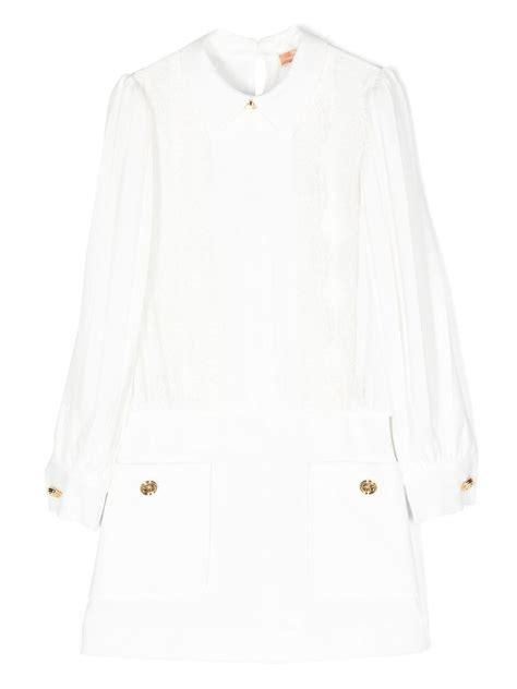 Elisabetta Franchi La Mia Bambina Ruffled Long Sleeved Shirt Dress