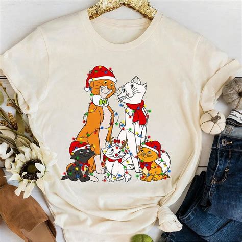 Disney The Aristocats Santa Hat Christmas Light Shirt Thomas O Malley