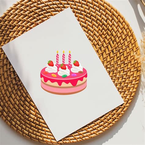 Birthday Cake SVG Clip Art Cut File Silhouette Dxf Eps Png Instant