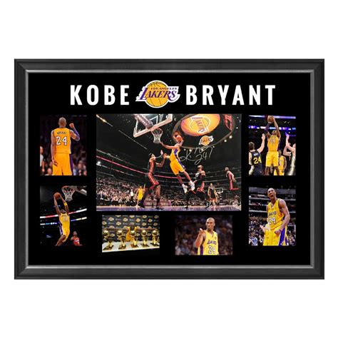 Basketball Kobe Bryant Signed Framed La Lakers Dunk Photograph