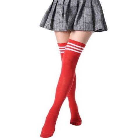 Bas Chaussettes Longues Rayées Pour Femmes Chaussettes De Danse Anime