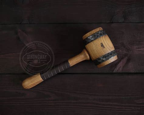 Large Steel Hooped Wooden Mallet (hammer) - The Spoon Crank