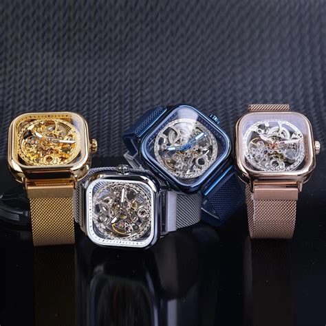 Luxury Gold Stainless Steel Skeleton Automatic Mechanical Watches Men Custom Logo - Buy Montre ...