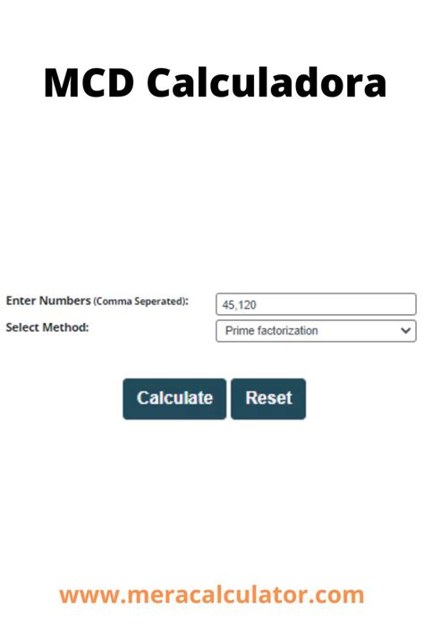 MCD Calculadora Online Calculator Calculator Language