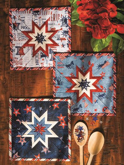 Folded Star Square Hot Pad Refill Pack Pc Hot Pads Diy Sewing Pattern Sewing Patterns