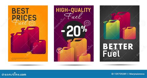 High Quality Fuel Sale Advertising Posters Or Flyers With Oil Canisters