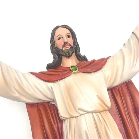 Imagem Jesus Cristo Ressuscitado Parede Grande Resina Cm