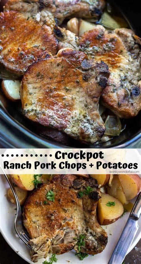 Crockpot Ranch Pork Chops And Potatoes Wonkywonderful