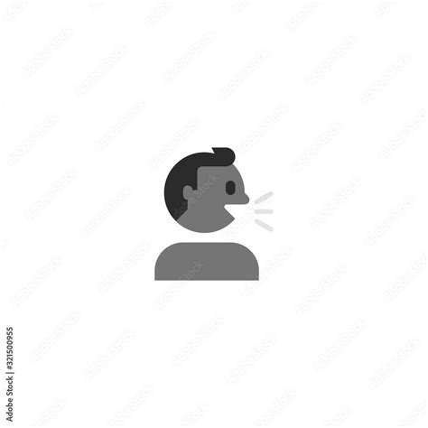 Speaking Head vector flat icon. Isolated human head speaking emoji ...