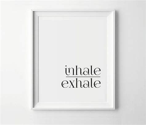 Inhale Exhale Art Print Yoga Poster Black White Yoga By PrintyMuch