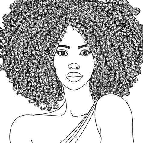 Esquema Vectorial De Hermosa Mujer Afroamericana Para Libros Para