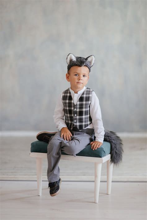 Cute Kids Animal Halloween Costumes Plaid Vest Suit for Boys - Etsy