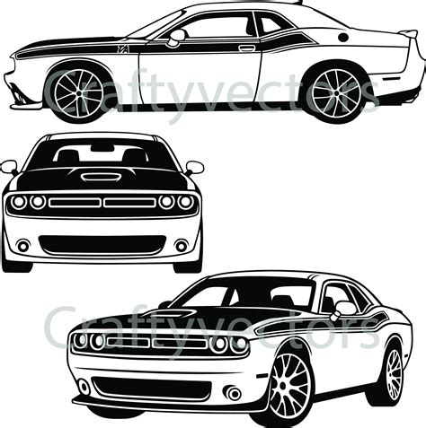 Dodge Challenger T A Vector File Etsy Canada