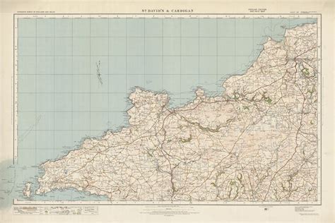 Old Ordnance Survey Map Sheet 88 St Davids Cardigan 1925