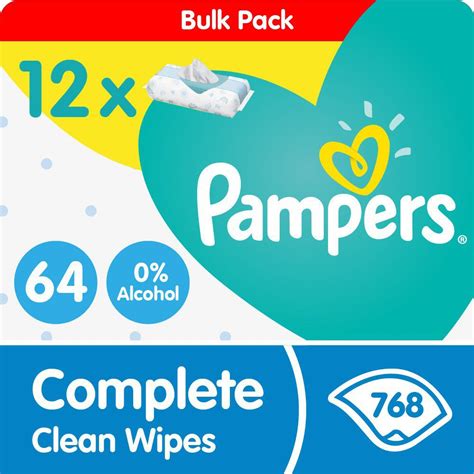 Pampers Complete Clean Bulk Wipes - 12 x 64 - 768 Wipes - Bulk Pack ...