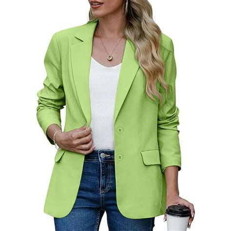 Augper Womens Bussiness Casual Blazers Open Front Long Sleeve Work Office Blazer Jacket With