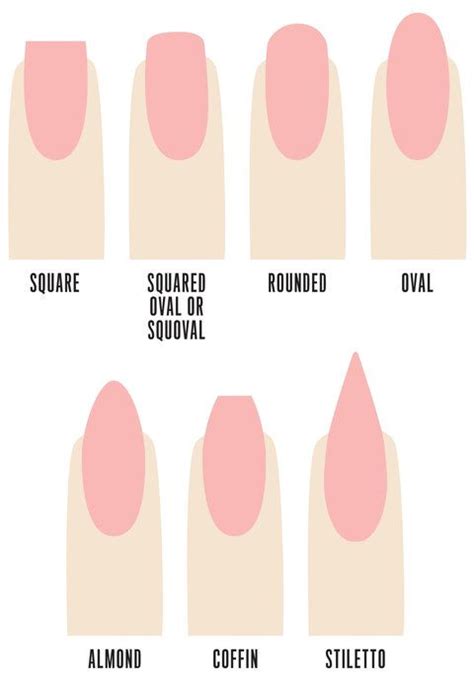 Acrylic Coffin Nail Shape Chart - Tips Color Short Acrylic Nails