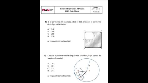 Simulacro Examen De Admision Utp Solucionario Guia Del Examen De