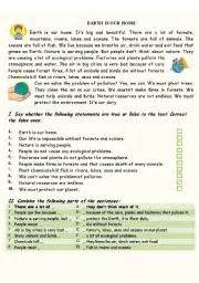 Earth Is Our Home Esl Worksheet By Catherine Shutik