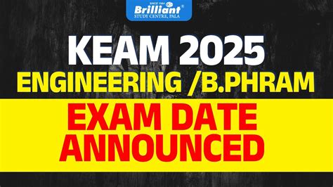 KEAM 2025 Engg B Pharm Exam Date Announced YouTube