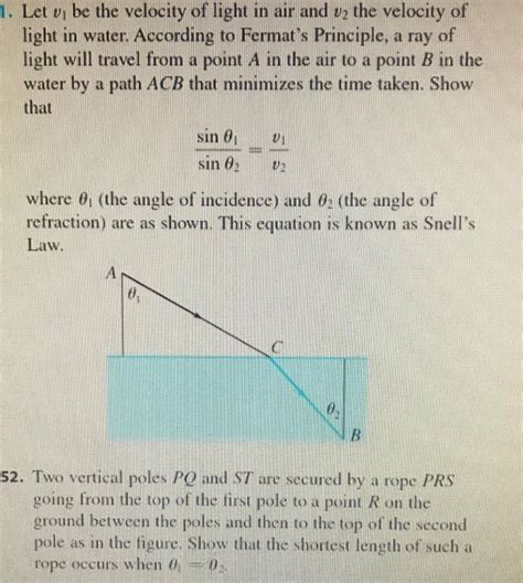 Solved 1. Let vi be the velocity of light in air and us the | Chegg.com