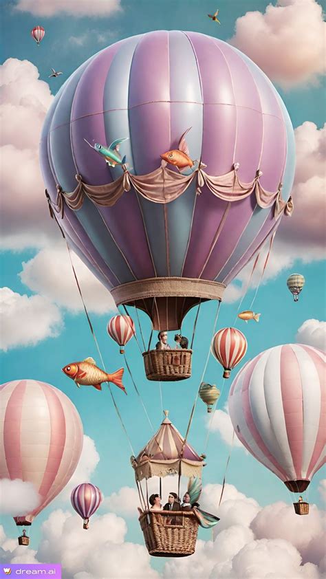 Vintage Airballoon By Mici Myers I Bakgrunder