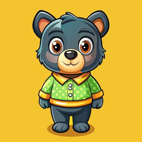 Una Caricatura De Un Oso Con Una Camisa Que Dice Oso Vector Premium