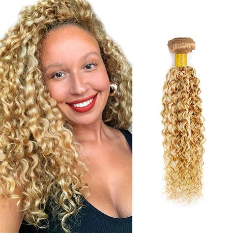 Amazon 24 Inch Honey Blonde Bundles 613 Blonde Curly Human Hair Bundles P27 613 Human