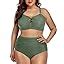Amazon Daci Women Plus Size Two Piece Bikini Swimsuit High Waisted Bottom Ruched Lace Up