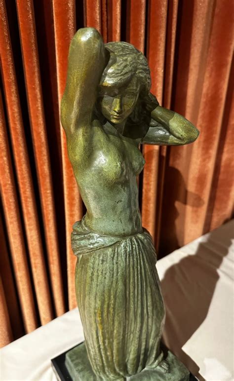 G Gori Bronze Female Nude Statue Classic Art Deco France Statues