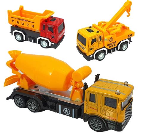 Funblast Pull Back Function Construction Truck Toys Cement Mixer