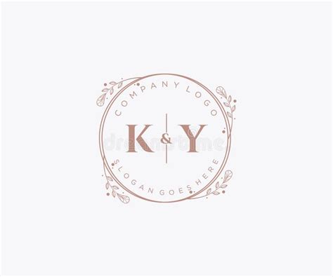 Iniciales Ky Letras Decorativas De Lujo Logotipo De La Boda Ilustraci N