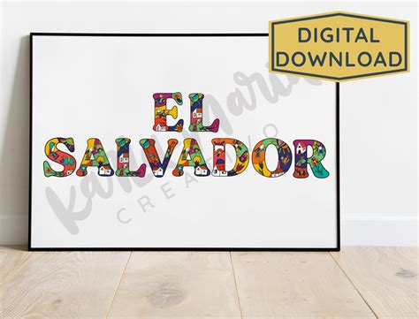 EL SALVADOR Poster Salvadoren Folk Art Llort Folkloric Art El Salvador Folk Art - Etsy