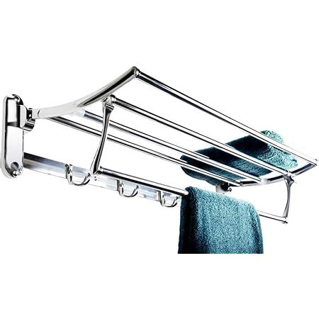 Garbnoire Wall Mounted Feet Long Folding Towel Shelves Rack Towel