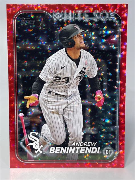 2024 Topps Series 1 ANDREW BENINTENDI White Sox 306 Red Crackle Foil