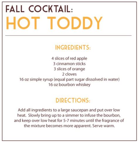 Printable Hot Toddy Recipe Card