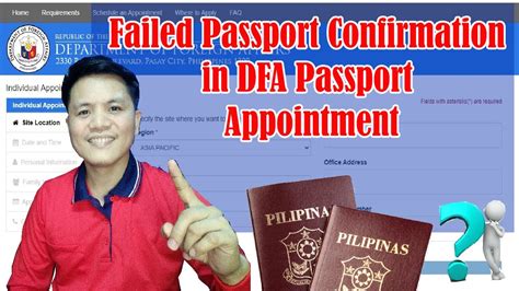 How To Solve Failed Passport Confirmation In Dfa Passport Appointment