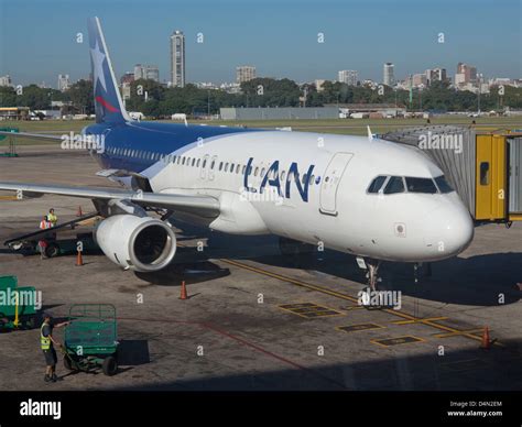 Chilean airline Lan Chile at Aeroparque airport, Buenos Aires ...