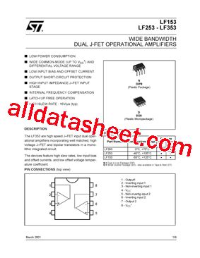 LF253 Datasheet(PDF) - STMicroelectronics