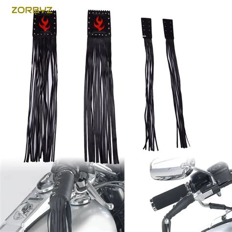 ZORBYZ 1 Set Motorcycle Black Flame Faux Leather Grip Lever Cover