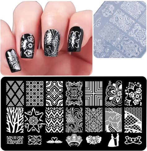 Amazon Pcs Nail Stamping Plates Templates With Stamper Nail