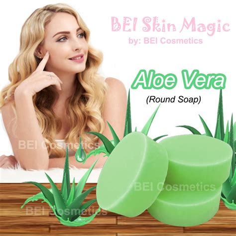 [original] 20pcs Korean Aloe Vera Soap With Vitamin E Whitening Round