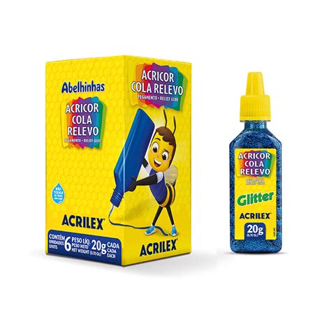 ACRICOR COLA RELEVO GLITTER Acrilex Tintas Artísticas