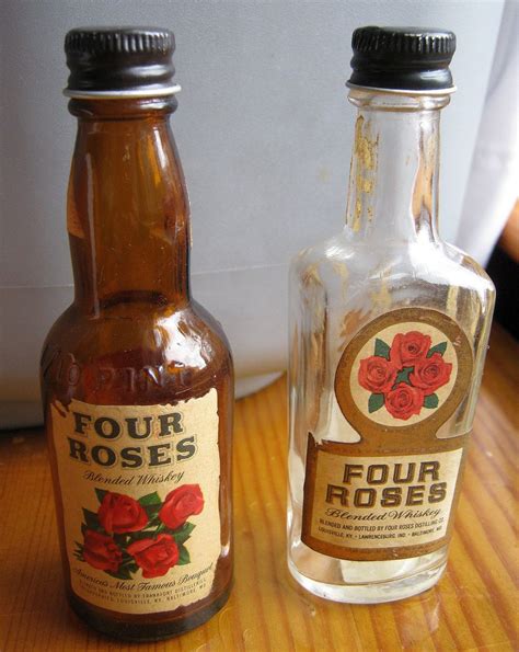 Four Roses Miniature Liquor Bottles Vintage Blended Whiskey Mini